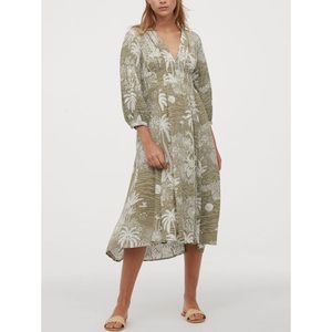 Desmond & Dempsey x H&M Pleated Palm Print Dress